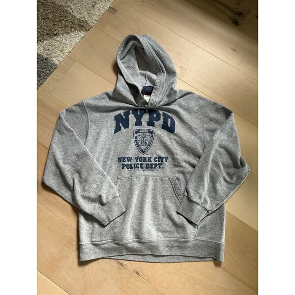 Y2K NYPD Hoodie Modern Size Small Grey blue Graphic sweatshirts - Picture 4 of 4